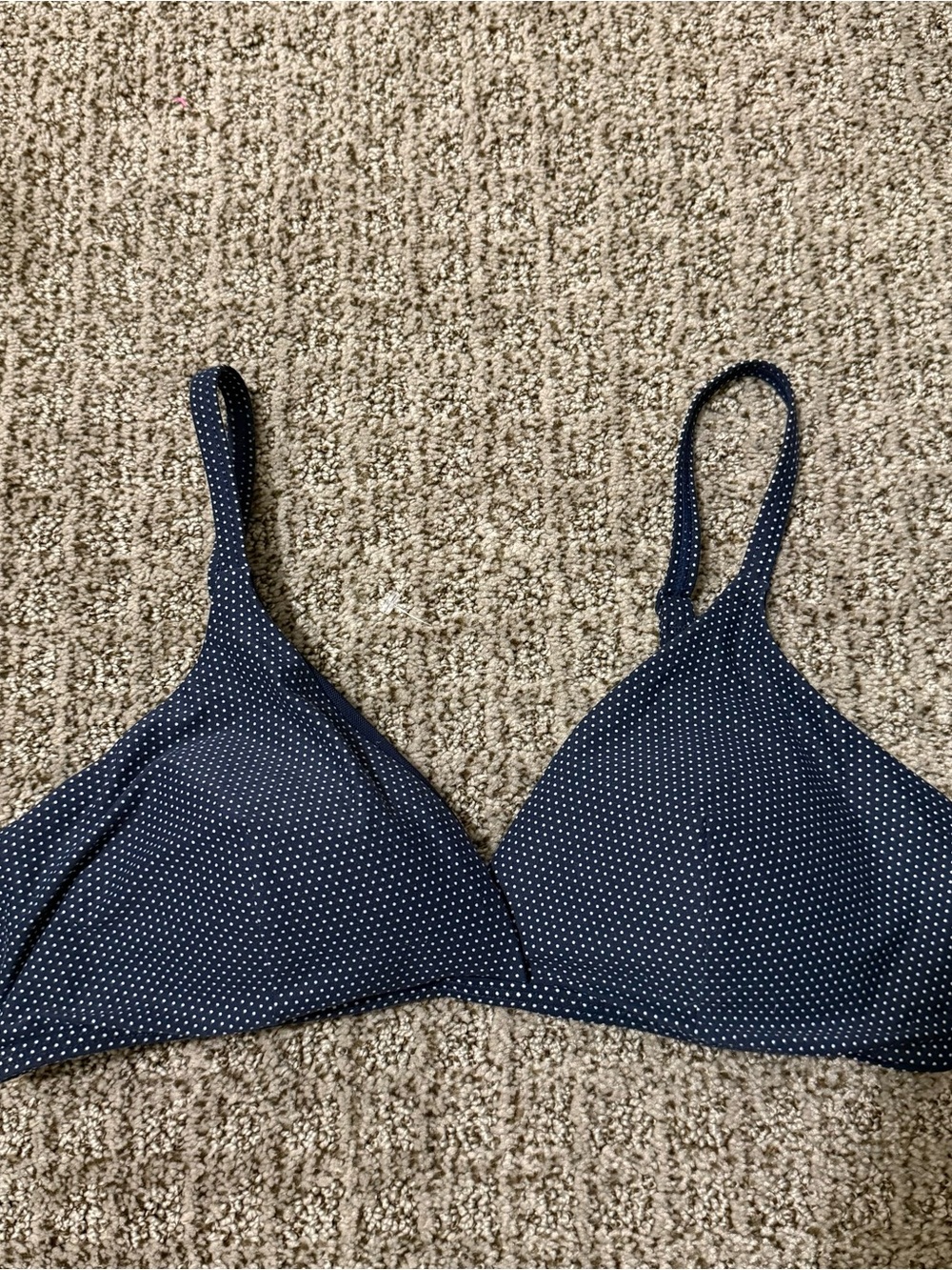 Navy Polka Dot Bikini Top